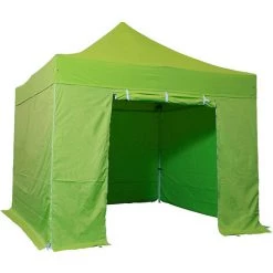 INTEROUGE Baches Laterales 3x3m 3 Pleins + 1 Porte Polyester 300g/m² Vert Anis