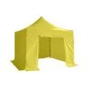 INTEROUGE Baches Laterales 3x3m 3 Pleins + 1 Porte PVC 520g/m² Jaune