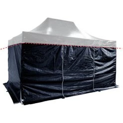 INTEROUGE Baches Laterales 3x4,5m 3 Pleins + 1 Porte PVC 520g/m² Noir 6 INTEROUGE Baches Laterales 3x4,5m 3 Pleins + 1 Porte PVC 520g/m² Noir -Tente de réception Soldes 38056020 2