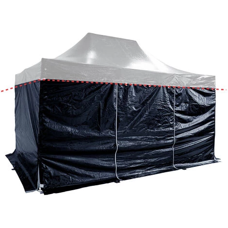 INTEROUGE Baches Laterales 3x4,5m 3 Pleins + 1 Porte PVC 520g/m² Noir 4 INTEROUGE Baches Laterales 3x4,5m 3 Pleins + 1 Porte PVC 520g/m² Noir - Image 2