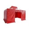 INTEROUGE Baches Laterales 3x4,5m 3 Pleins + 1 Porte PVC 520g/m² Rouge -Tente de réception Soldes 38056024 1