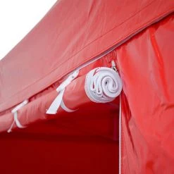INTEROUGE Baches Laterales 3x4,5m 3 Pleins + 1 Porte PVC 520g/m² Rouge -Tente de réception Soldes 38056024 2