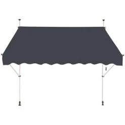 HAPPYSHOPPING Auvent Retractable Manuel Pour Fenetre, Terrasse, Balcon, Jardin, Gris, Largeur: 300cm -Tente de réception Soldes 38061376 2
