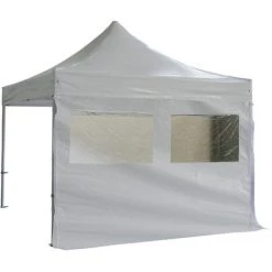 INTEROUGE 5m Bache 2 Fenetres Avec Rideau PVC 520g/m² Blanc