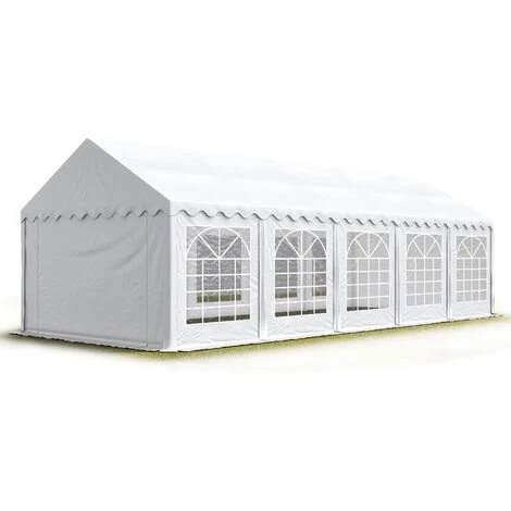 INTENT24.FR INTENT24 5x10 M Tente De Réception/Barnum Blanc Toile De Haute Qualité Env. 500g/m² PVC ECONOMY - Blanc 3 INTENT24.FR INTENT24 5x10 M Tente De Réception/Barnum Blanc Toile De Haute Qualité Env. 500g/m² PVC ECONOMY - Blanc