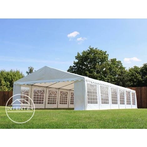 INTENT24.FR INTENT24 5x10 M Tente De Réception/Barnum Blanc Toile De Haute Qualité Env. 500g/m² PVC ECONOMY - Blanc 4 INTENT24.FR INTENT24 5x10 M Tente De Réception/Barnum Blanc Toile De Haute Qualité Env. 500g/m² PVC ECONOMY - Blanc – Image 2