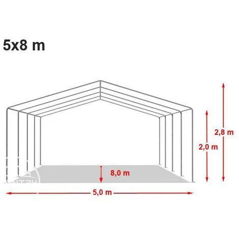 INTENT24.FR INTENT24 5x8 M Tente De Réception/Barnum Blanc Toile De Haute Qualité Env. 500g/m² PVC ECONOMY - Blanc 7 INTENT24.FR INTENT24 5x8 M Tente De Réception/Barnum Blanc Toile De Haute Qualité Env. 500g/m² PVC ECONOMY - Blanc - Image 5