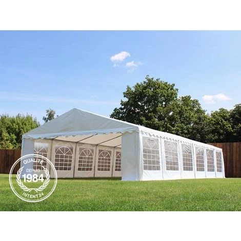INTENT24.FR INTENT24 6x12 M Tente De Réception/Barnum Blanc Toile De Haute Qualité Env. 500g/m² PVC ECONOMY - Blanc 4 INTENT24.FR INTENT24 6x12 M Tente De Réception/Barnum Blanc Toile De Haute Qualité Env. 500g/m² PVC ECONOMY - Blanc - Image 2