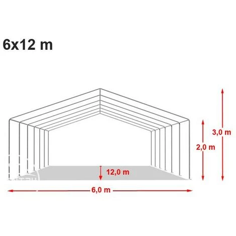 INTENT24.FR INTENT24 6x12 M Tente De Réception/Barnum Blanc Toile De Haute Qualité Env. 500g/m² PVC ECONOMY - Blanc 7 INTENT24.FR INTENT24 6x12 M Tente De Réception/Barnum Blanc Toile De Haute Qualité Env. 500g/m² PVC ECONOMY - Blanc - Image 5