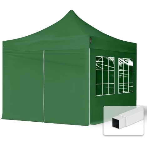 CARPASOL Tente Pliante 3x3 M - 4 Côtés Acier Barnum Chapiteau Pliant Tonnelle Stand Paddock Réception Abri Vert Foncé - Vert 3 CARPASOL Tente Pliante 3x3 M - 4 Côtés Acier Barnum Chapiteau Pliant Tonnelle Stand Paddock Réception Abri Vert Foncé - Vert