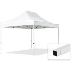 INTENT24.FR Tente Pliante 3x4,5m - Acier Barnum Chapiteau Pliant Tonnelle Stand Paddock Réception Abri Blanc - Blanc