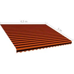 ASUPERMALL Toile D'auvent Orange Et Marron 450x300 Cm -Tente de réception Soldes 39442137 4