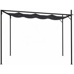 ASUPERMALL Belvedere Avec Toit Retractable 400x300x233 Cm Anthracite -Tente de réception Soldes 39744303 3