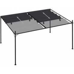 ASUPERMALL Belvedere Avec Toit Retractable 400x300x233 Cm Anthracite -Tente de réception Soldes 39744303 4