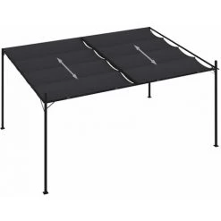 ASUPERMALL Belvedere Avec Toit Retractable 400x300x233 Cm Anthracite -Tente de réception Soldes 39744303 5