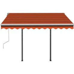 VidaXL Auvent Rétractable Automatique Et Poteaux 3x2,5 M Orange Marron - Orange 11 VidaXL Auvent Rétractable Automatique Et Poteaux 3x2,5 M Orange Marron - Orange -Tente de réception Soldes 39859047 5