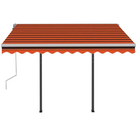 VidaXL Auvent Rétractable Automatique Et Poteaux 3x2,5 M Orange Marron - Orange 7 VidaXL Auvent Rétractable Automatique Et Poteaux 3x2,5 M Orange Marron - Orange - Image 5