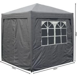 Quick-Star Pavillon Pop-up 2x2m Gris -Tente de réception Soldes 39895169 2