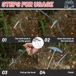TRIOMPHE TRIO 3 Pièces Crochet De Sol Pour Piquet De Tente Piquets De Tente D'Extracteur D'Extracteur De Cheville Avec Crochet Extracteur Extracteur Accessoires De Tente Avec Poignée En Plastique -Tente de réception Soldes 40103311 3