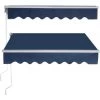 GOPLUS Store Banne Auvent Manuel Rétractable Avec Manivelle En Aluminium Et Polyester, Imperméable, Résistant Aux UV, Pour Terrasse, Bistro, Balcon, Imperméable,300X250CM (Bleu) -Tente de réception Soldes 40243823 1