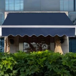 GOPLUS Store Banne Auvent Manuel Rétractable Avec Manivelle En Aluminium Et Polyester, Imperméable, Résistant Aux UV, Pour Terrasse, Bistro, Balcon, Imperméable,300X250CM (Bleu) 10 GOPLUS Store Banne Auvent Manuel Rétractable Avec Manivelle En Aluminium Et Polyester, Imperméable, Résistant Aux UV, Pour Terrasse, Bistro, Balcon, Imperméable,300X250CM (Bleu) -Tente de réception Soldes 40243823 4