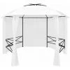 HAPPYSHOPPING Chapiteau De Jardin Avec Rideaux 360x312x265 Cm Blanc 180 G/m² -Tente de réception Soldes 40266693 1
