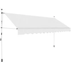 HAPPYSHOPPING Auvent Manuel Retractable 400 Cm Creme