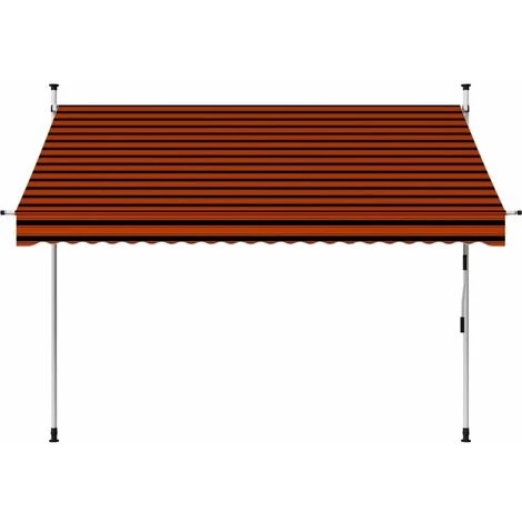 HAPPYSHOPPING Auvent Manuel Retractable 250 Cm Orange Et Marron 4 HAPPYSHOPPING Auvent Manuel Retractable 250 Cm Orange Et Marron - Image 2