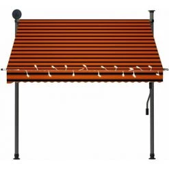 HAPPYSHOPPING Auvent Manuel Retractable Avec LED 200 Cm Orange Et Marron 10 HAPPYSHOPPING Auvent Manuel Retractable Avec LED 200 Cm Orange Et Marron -Tente de réception Soldes 40339545 4