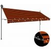 HAPPYSHOPPING Auvent Manuel Retractable Avec LED 400 Cm Orange Et Marron 2 HAPPYSHOPPING Auvent Manuel Retractable Avec LED 400 Cm Orange Et Marron -Tente de réception Soldes 40339562 1