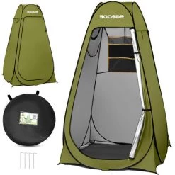 TIGA SGODDE Tente De Douche Intimité Pour Camping Randonnée Plage Toilette Douche Salle De Bains (Vert 120x120x190 Cm) -Tente de réception Soldes 40434278 2