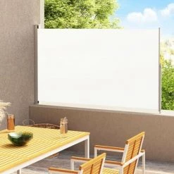 HAPPYSHOPPING Auvent Lateral Retractable De Patio 180x300 Cm Creme