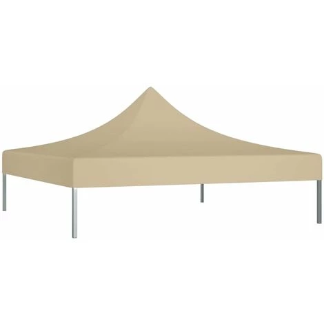 HAPPYSHOPPING Toit De Tente De Reception 3x3 M Beige 270 G/m² 4 HAPPYSHOPPING Toit De Tente De Reception 3x3 M Beige 270 G/m² – Image 2