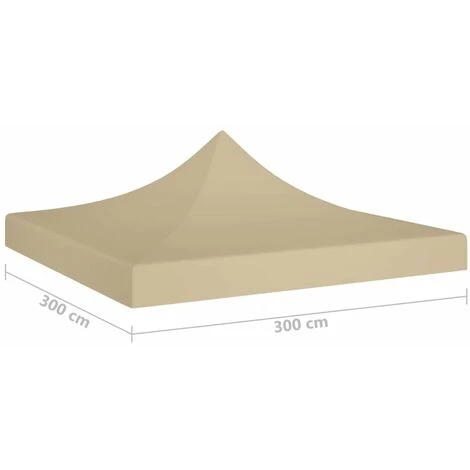 HAPPYSHOPPING Toit De Tente De Reception 3x3 M Beige 270 G/m² 7 HAPPYSHOPPING Toit De Tente De Reception 3x3 M Beige 270 G/m² – Image 5