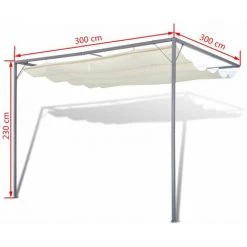 HAPPYSHOPPING Tonnelle De Jardin Avec Auvent Retractable -Tente de réception Soldes 40438334 5