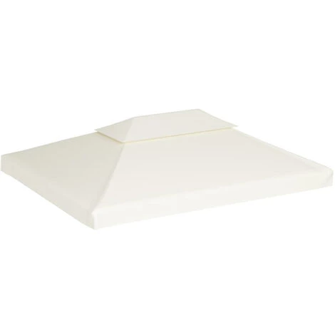 HAPPYSHOPPING Recouvrement De Remplacement D'auvent 310 G/m² 3x4m Blanc Creme 4 HAPPYSHOPPING Recouvrement De Remplacement D'auvent 310 G/m² 3x4m Blanc Creme - Image 2