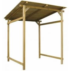 HAPPYSHOPPING Auvent De Jardin Bois De Pin Impregne 170 X 170 X 180 Cm