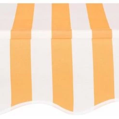 HAPPYSHOPPING Auvent Retractable Manuel 150 Cm Rayures Oranges Et Blanches -Tente de réception Soldes 40439107 4