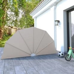 HAPPYSHOPPING Auvent Lateral Pliable De Terrasse Creme 160 Cm