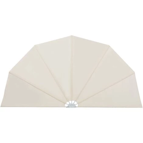 HAPPYSHOPPING Auvent Lateral Pliable De Terrasse Creme 160 Cm 4 HAPPYSHOPPING Auvent Lateral Pliable De Terrasse Creme 160 Cm – Image 2