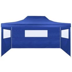 HAPPYSHOPPING Tente Pliable Avec 3 Parois 3 X 4,5 M Bleu 10 HAPPYSHOPPING Tente Pliable Avec 3 Parois 3 X 4,5 M Bleu -Tente de réception Soldes 40440333 4