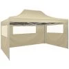 HAPPYSHOPPING Tente Pliable Avec 3 Parois 3 X 4,5 M Creme