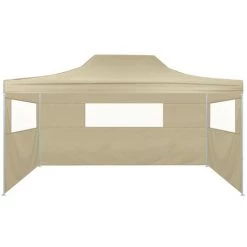 HAPPYSHOPPING Tente Pliable Avec 3 Parois 3 X 4,5 M Creme 9 HAPPYSHOPPING Tente Pliable Avec 3 Parois 3 X 4,5 M Creme -Tente de réception Soldes 40440336 3