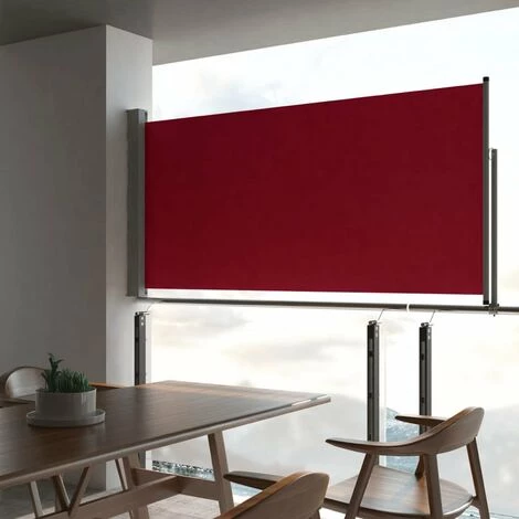 HAPPYSHOPPING Auvent Lateral Retractable De Patio 120x300 Cm Rouge 3 HAPPYSHOPPING Auvent Lateral Retractable De Patio 120x300 Cm Rouge