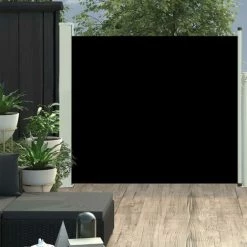 HAPPYSHOPPING Auvent Lateral Retractable De Patio 100x300 Cm Noir