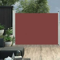 HAPPYSHOPPING Auvent Lateral Retractable De Patio 100x500 Cm Marron