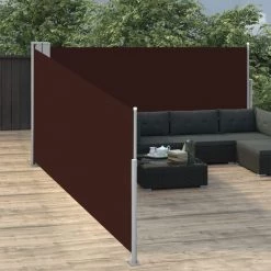 HAPPYSHOPPING Auvent Lateral Retractable Marron 100 X 1000 Cm -Tente de réception Soldes 40442098 3