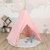 HAPPYSHOPPING Tente Tipi D'enfants Avec Sac Peau De Peche Rose 120x120x150 Cm