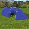 HAPPYSHOPPING Tente De Camping Pour 4 Personnes Bleu Marine/vert