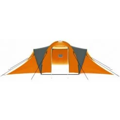 HAPPYSHOPPING Tente De Camping 9 Personnes Tissu Gris Et Orange -Tente de réception Soldes 40446274 3